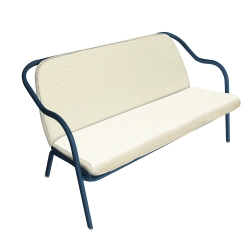 Banquette bleu pétrole_écru chenille