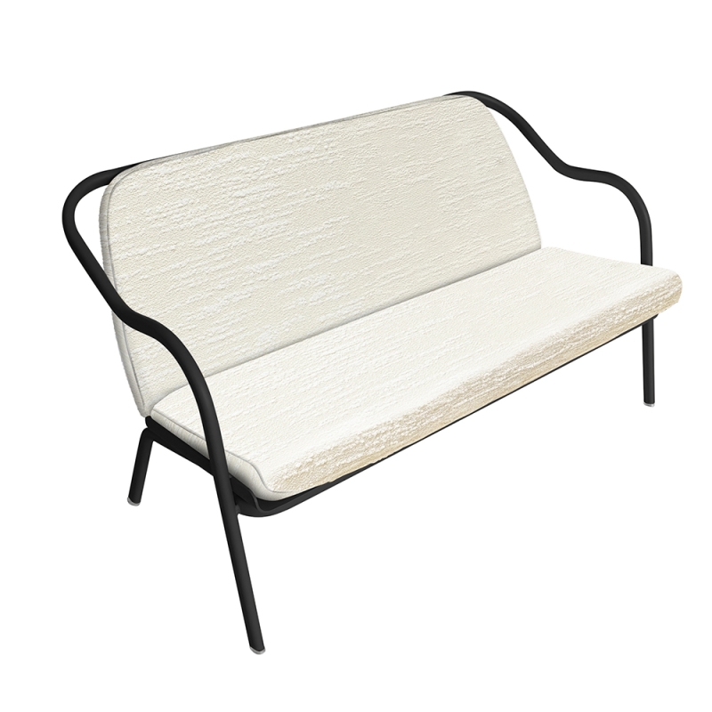 Banquette charbon_écru bouclé