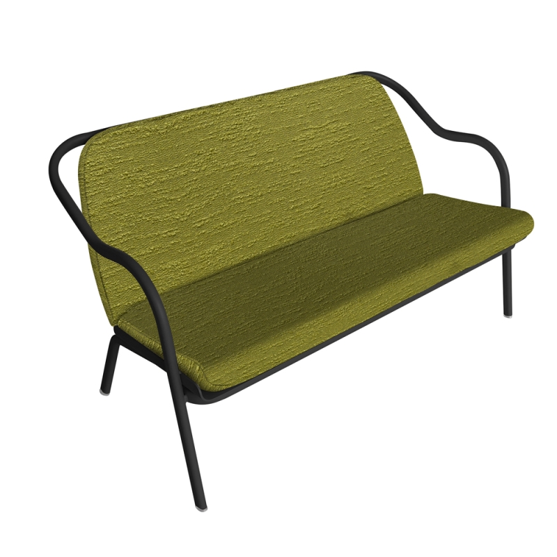 Banquette charbon_tilleul bouclé