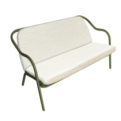 Banquette kaki_écru bouclé