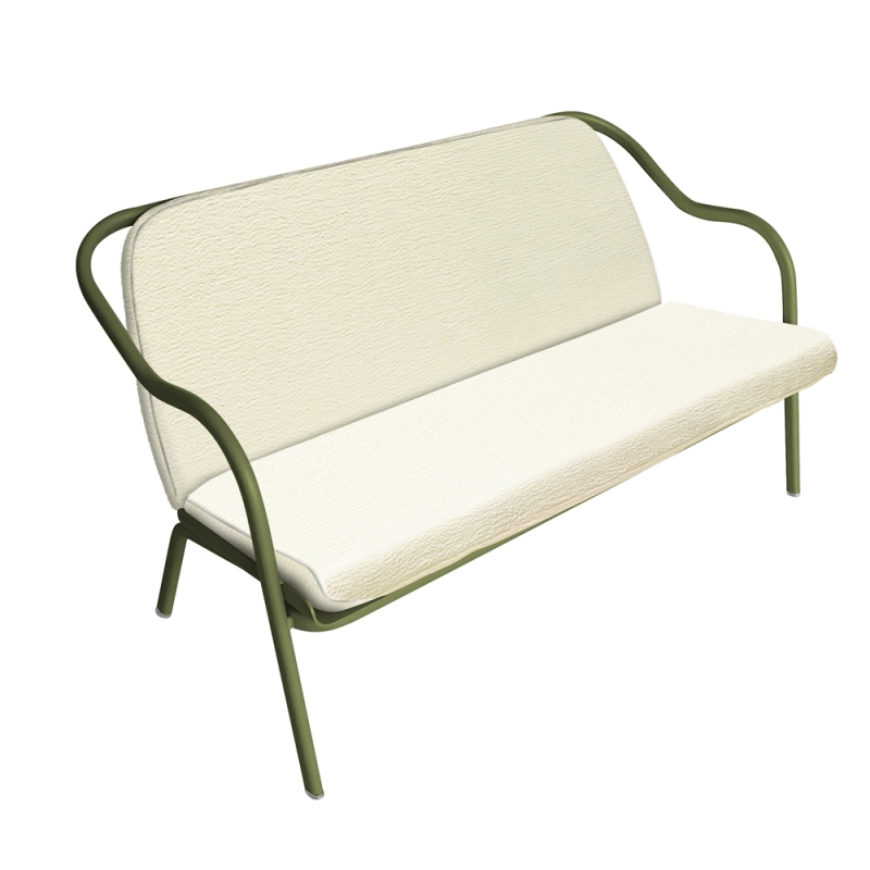 Banquette kaki_écru chenille