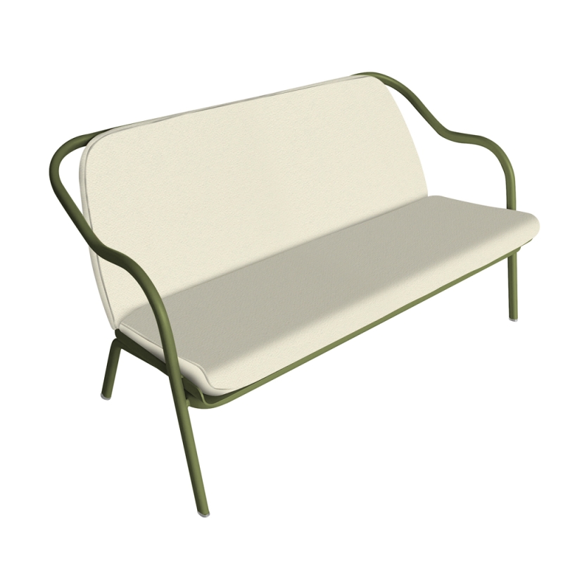 Banquette kaki_écru toile