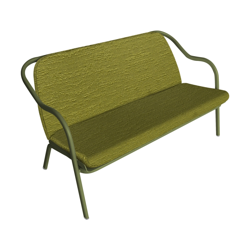 Banquette kaki_tilleul bouclé