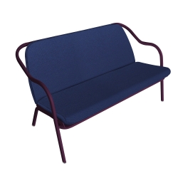Banquette prune_denim toile