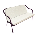Banquette prune_écru bouclé