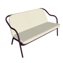 Banquette prune_écru toile