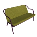 Banquette prune_tilleul bouclé