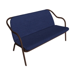 Banquette rouille_denim bouclé