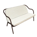 Banquette rouille_écru bouclé
