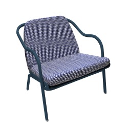 Fauteuil bas confort bleu pétrole