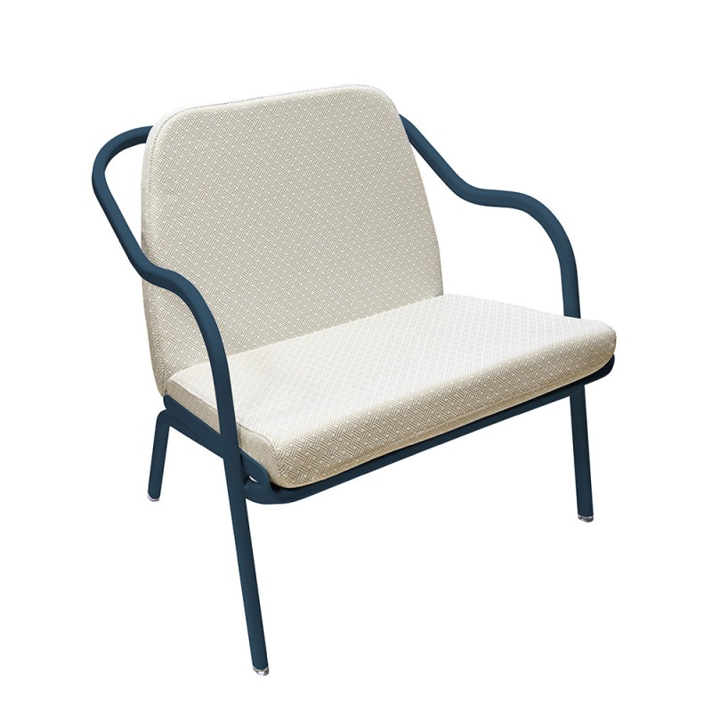 Fauteuil bas confort bleu pétrole