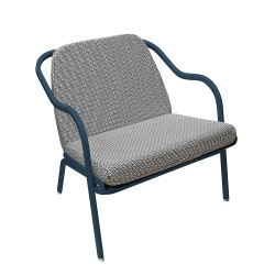Fauteuil bas confort bleu pétrole