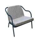 Fauteuil bas confort bleu pétrole