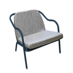 Fauteuil bas confort bleu pétrole