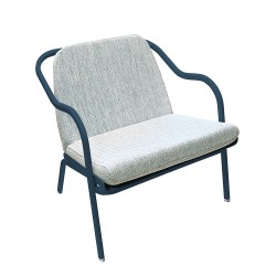 Fauteuil bas confort bleu pétrole