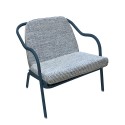 Fauteuil bas confort bleu pétrole