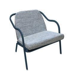Fauteuil bas confort bleu pétrole