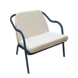 Fauteuil bas confort bleu pétrole