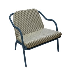 Fauteuil bas confort bleu pétrole