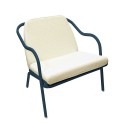 Fauteuil bas confort bleu pétrole