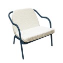 Fauteuil bas confort bleu pétrole