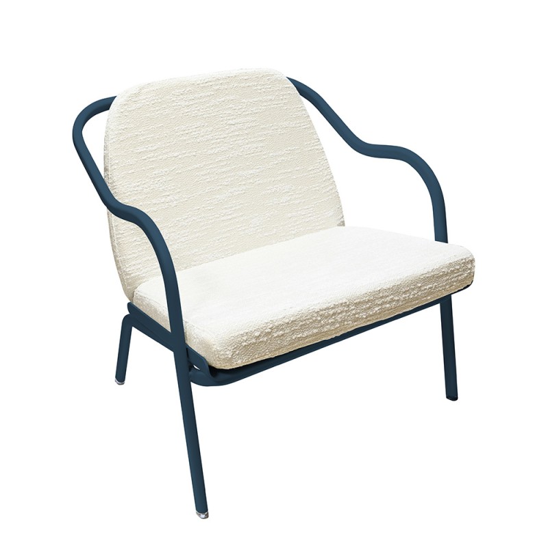 Fauteuil bas confort bleu pétrole