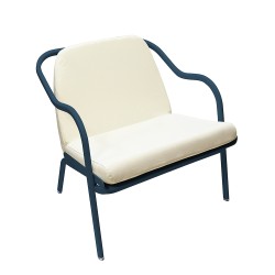 Fauteuil bas confort bleu pétrole