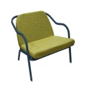 Fauteuil bas confort bleu pétrole