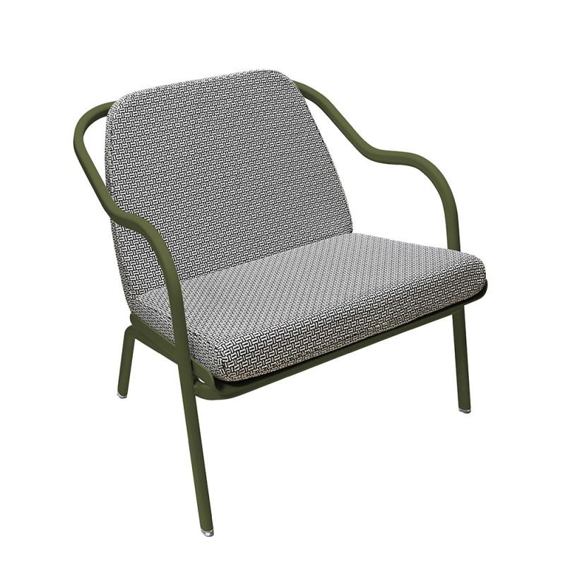 Fauteuil bas confort kaki