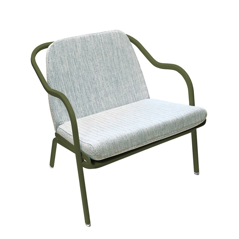 Fauteuil bas confort kaki
