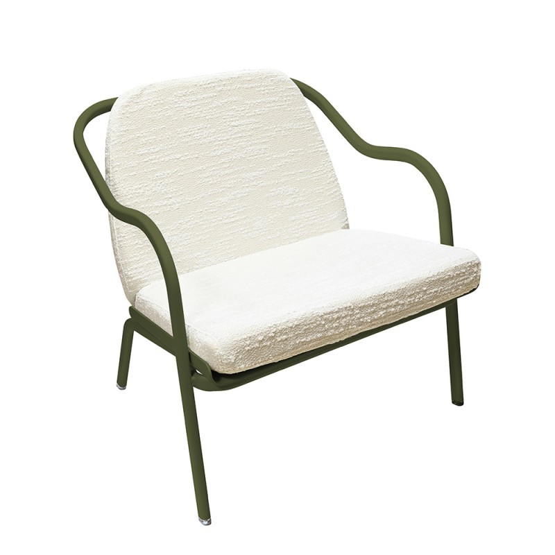 Fauteuil bas confort kaki
