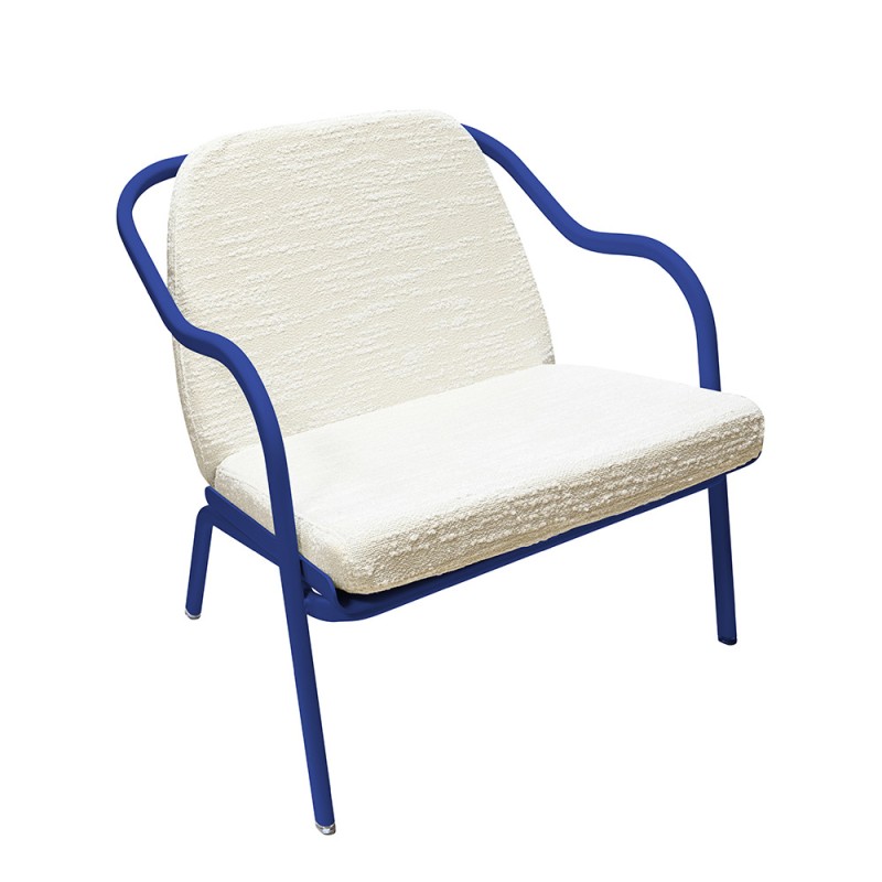 Fauteuil bas confort abysse Ecru bouclé