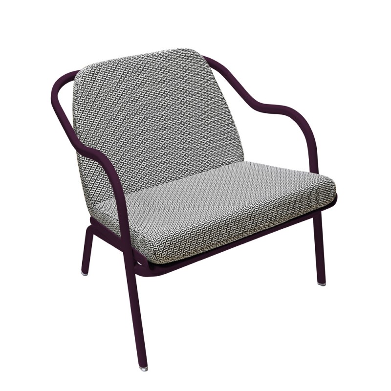 Fauteuil bas confort prune