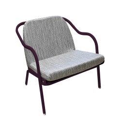 Fauteuil bas confort prune