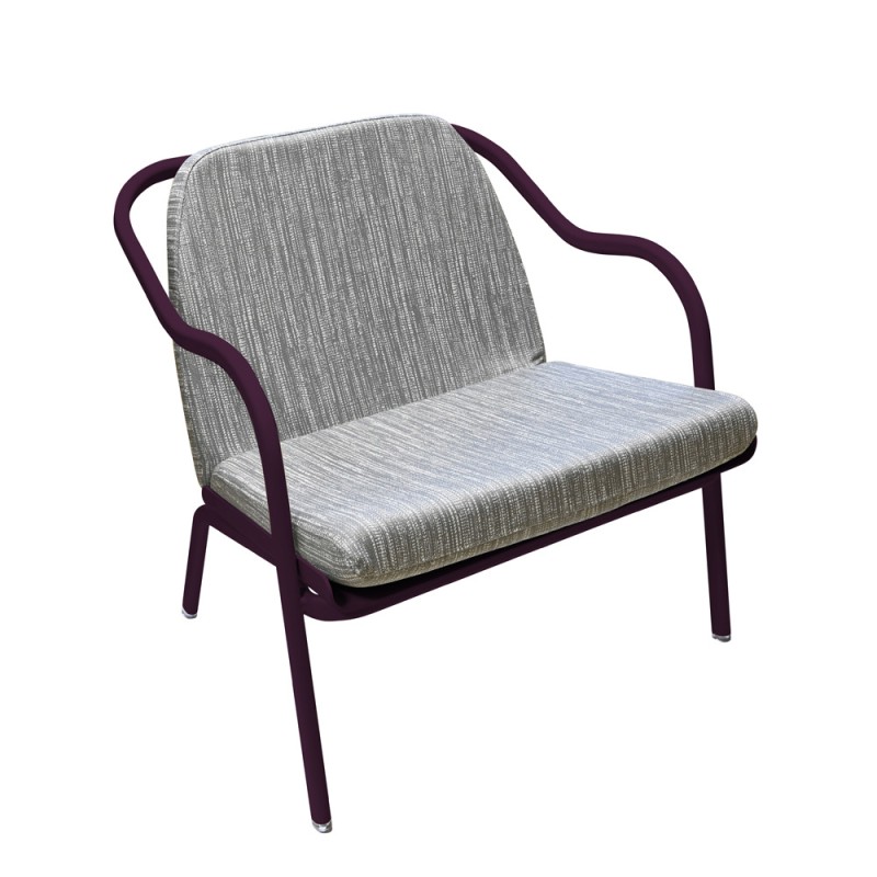 Fauteuil bas confort prune
