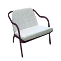 Fauteuil bas confort prune