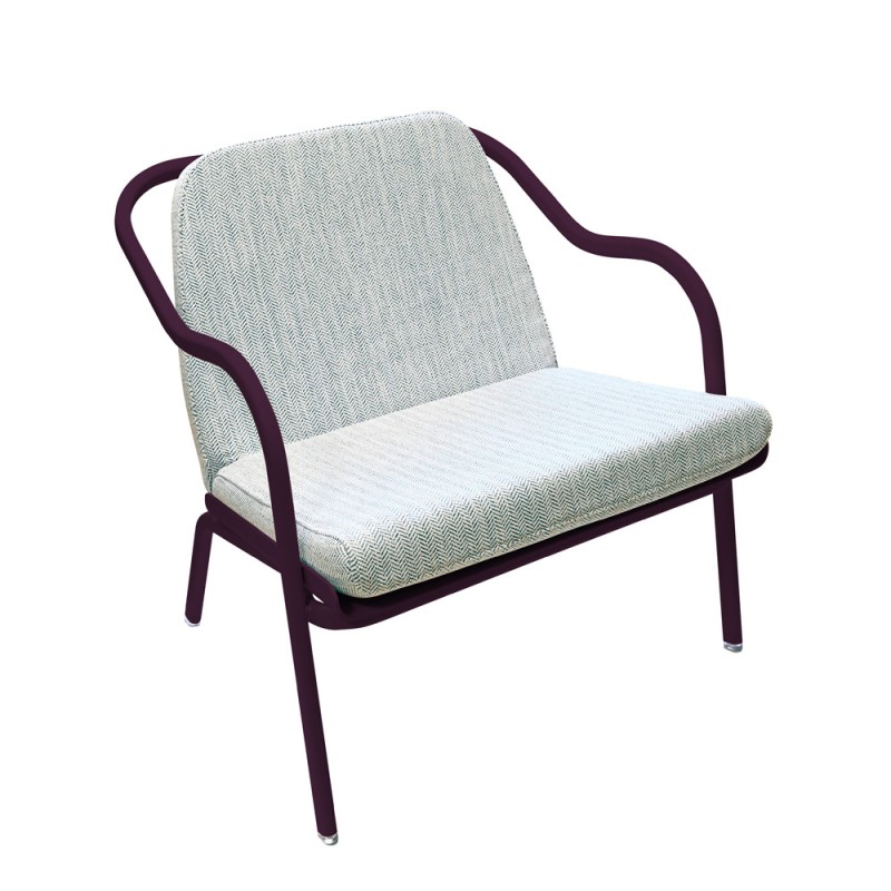 Fauteuil bas confort prune