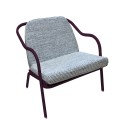 Fauteuil bas confort prune