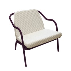 Fauteuil bas confort prune
