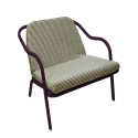 Fauteuil bas confort prune