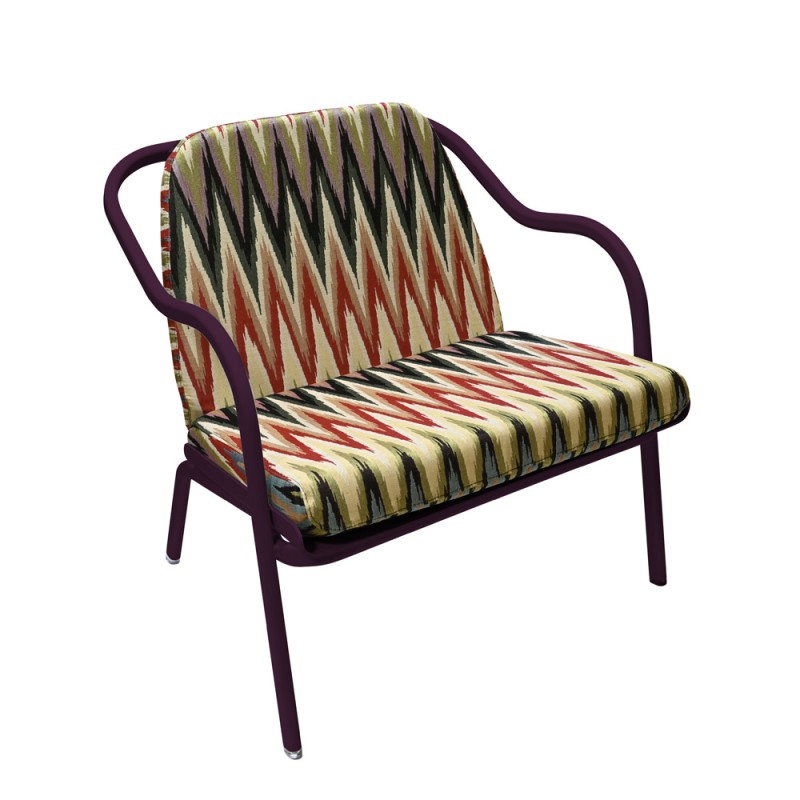 Fauteuil bas confort prune