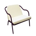 Fauteuil bas confort prune