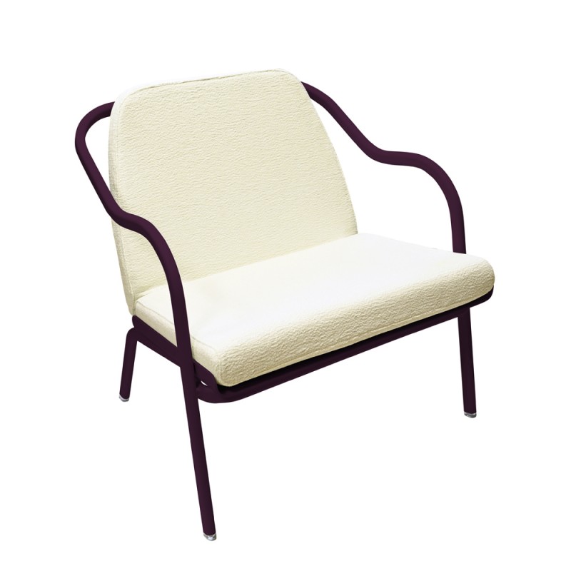 Fauteuil bas confort prune