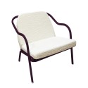 Fauteuil bas confort prune