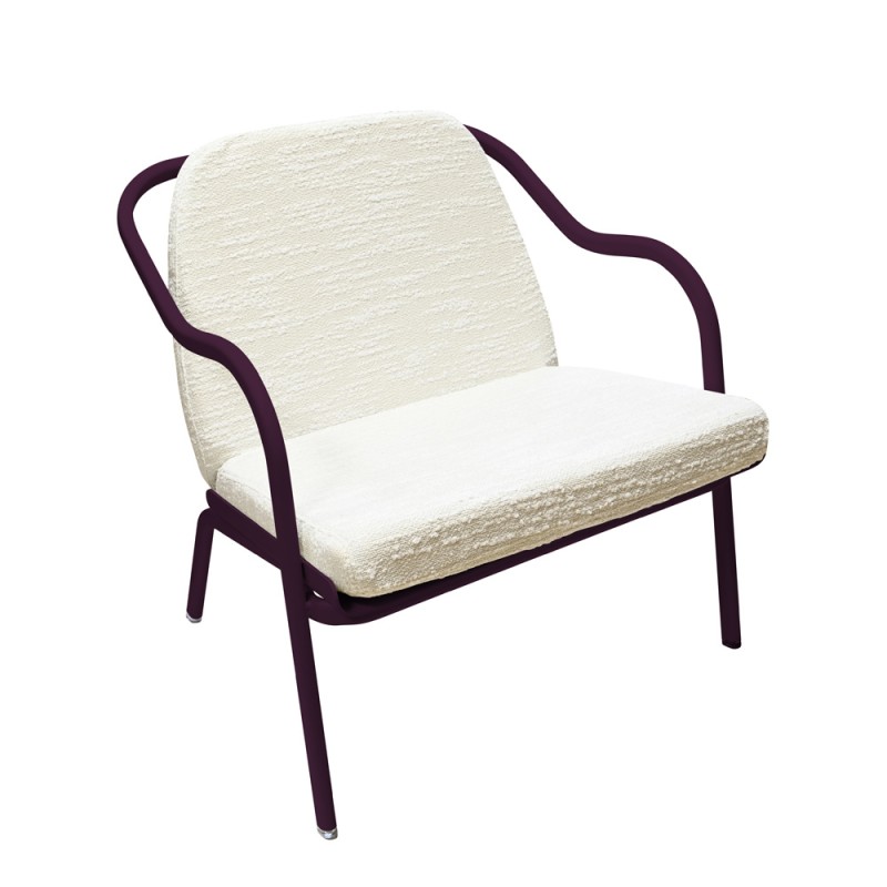 Fauteuil bas confort prune