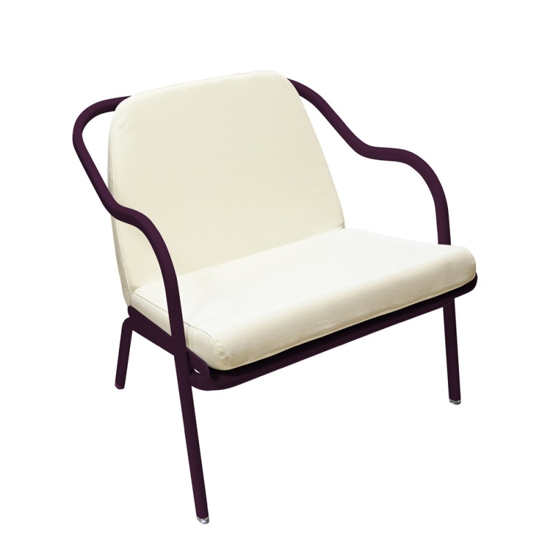 Fauteuil bas confort prune