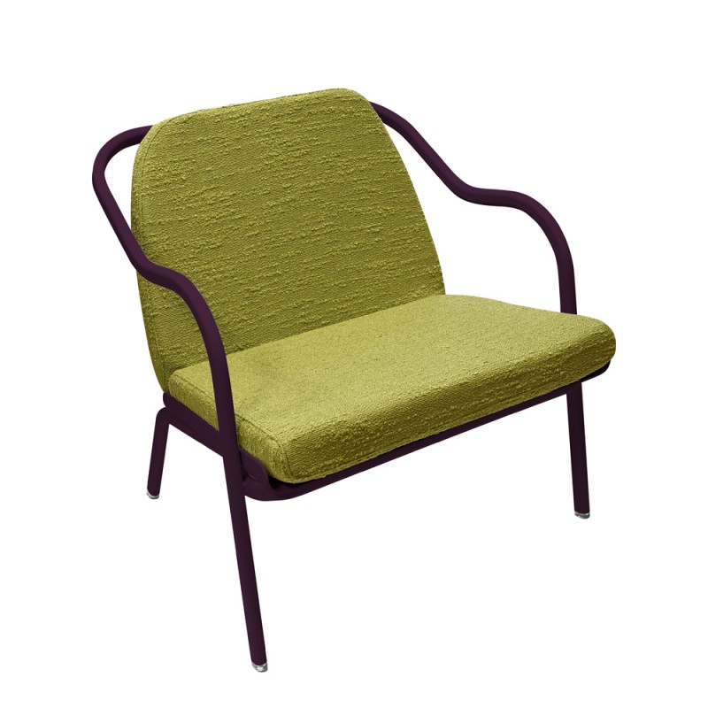 Fauteuil bas confort prune