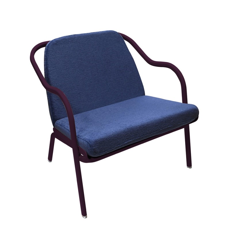 Fauteuil bas confort prune