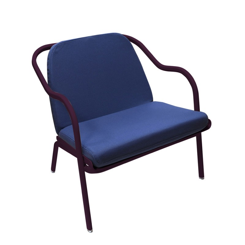 Fauteuil bas confort prune
