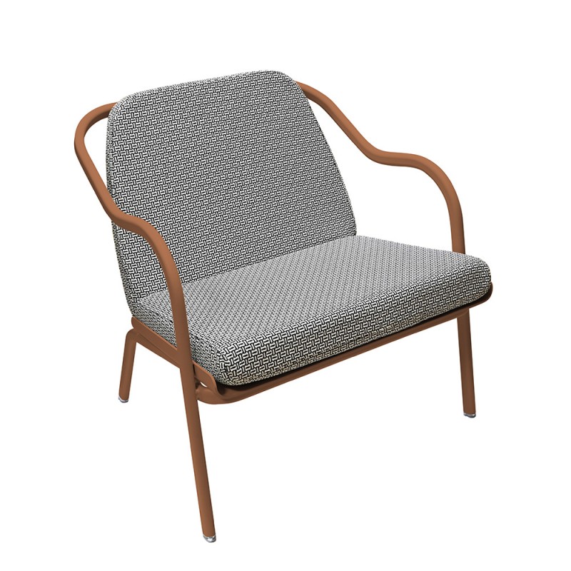 Fauteuil bas confort terracotta